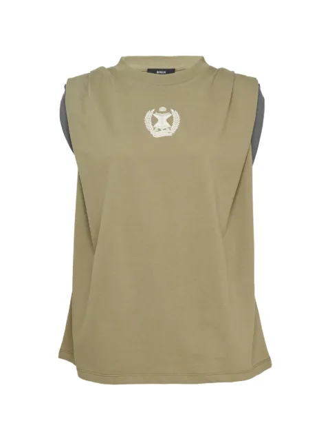 BONBOM tucked emblem t-shirt Green BET26TSHIRT700KHAKICHARCOA
