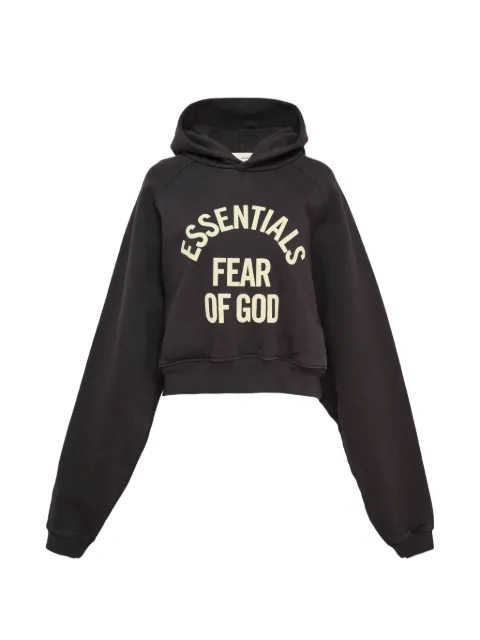 FEAR OF GOD ESSENTIALS logo-print hoodie Black 192SP267351FW00FADEDBLACK