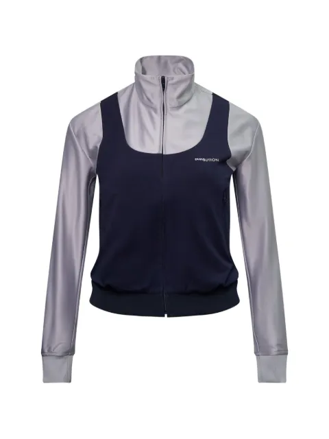 pushBUTTON layered-design zip-up sweatshirt Blue PB2620603W00603WGR