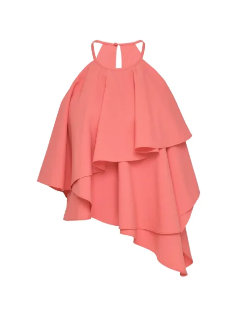 Club21 Collection ruffled asymmetric top Pink DANTPL030CORALSS26