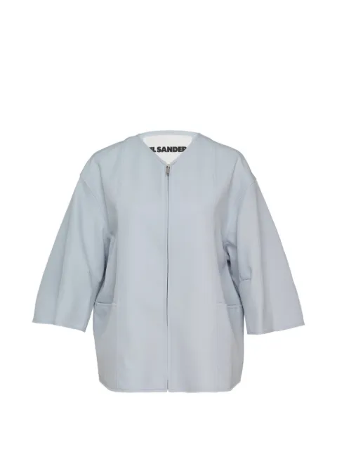 Jil Sander zip-up gabardine jacket Grey J02BN0240J40002