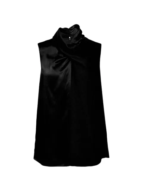Club21 Collection Josephine silk-satin blouse Black JOSTPL023BLACKSS26