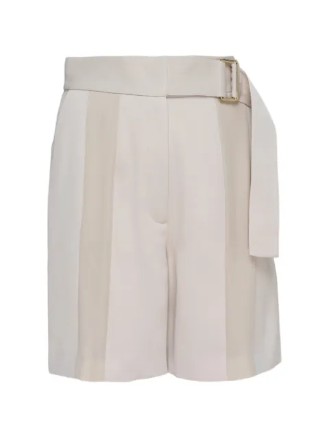 Club21 Collection Sloane belted crepe shorts Neutrals SLOPPL014STONESS26