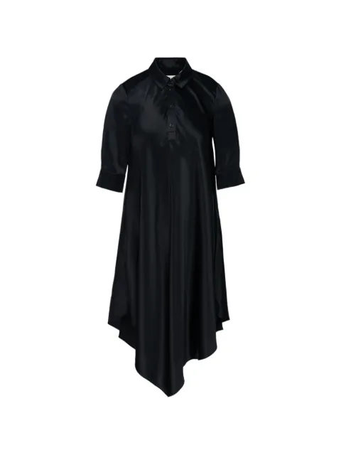 Club21 Collection asymmetric silk-satin dress Black FERDPL023BLACKSS26
