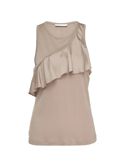 Club21 Collection ruffled jersey top Neutrals BONTPL025CLAYSS26