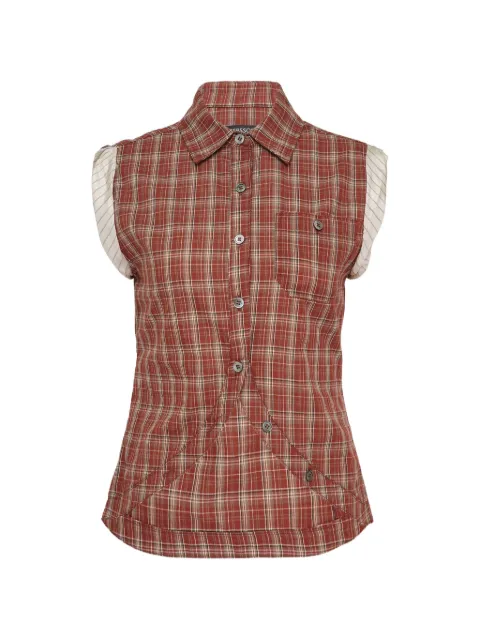 Andersson Bell check-pattern sleeveless shirt Red ATB1569W00BROWN