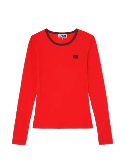 GANNI long-sleeve T-shirt Red A1040390