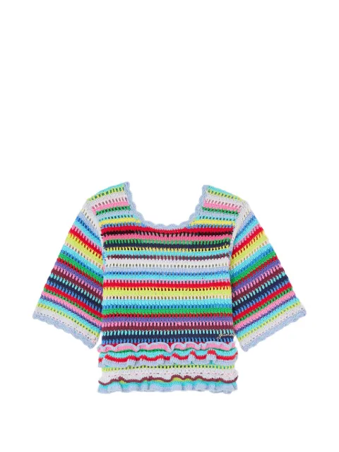 GANNI top in striped crochet Blue A1040315