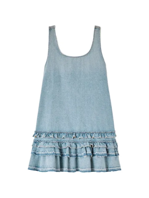 GANNI ruffled denim mini dress Blue A1030531