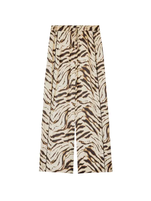 GANNI trousers in zebra satin Neutrals A1080170