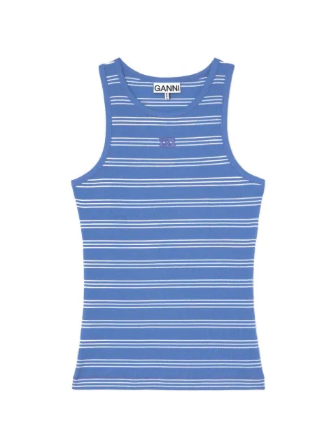 GANNI tank top with stripes Blue A1040452