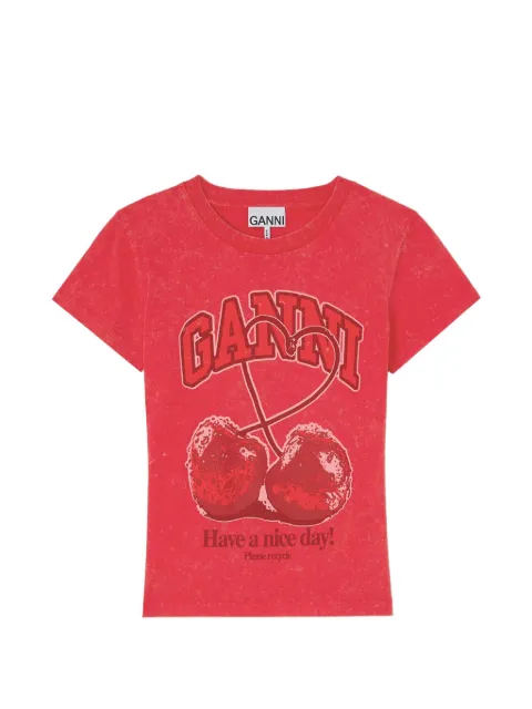 GANNI future T-shirt with cherry Red A1050205