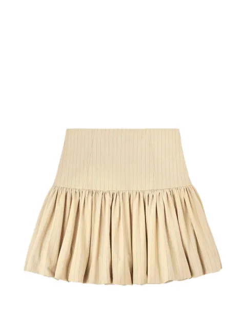 GANNI pinstripe ruffled mini skirt Neutrals A1090262