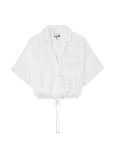 GANNI shirt in white broderie anglaise White A1040434
