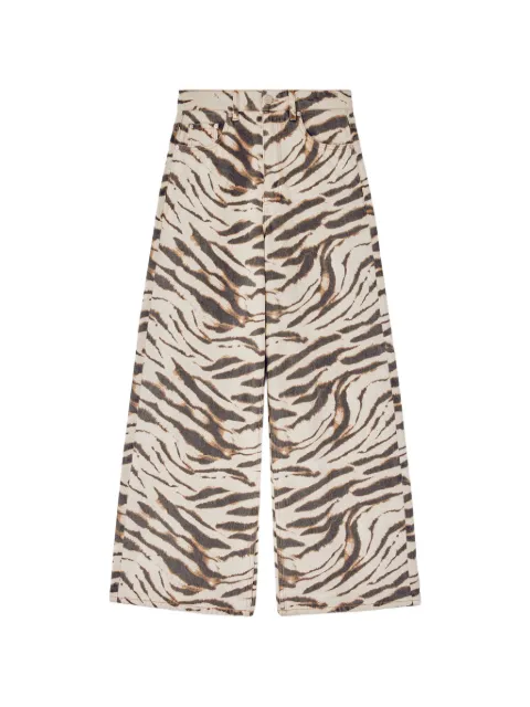 GANNI Lari zebra-print jeans Neutrals A1190001