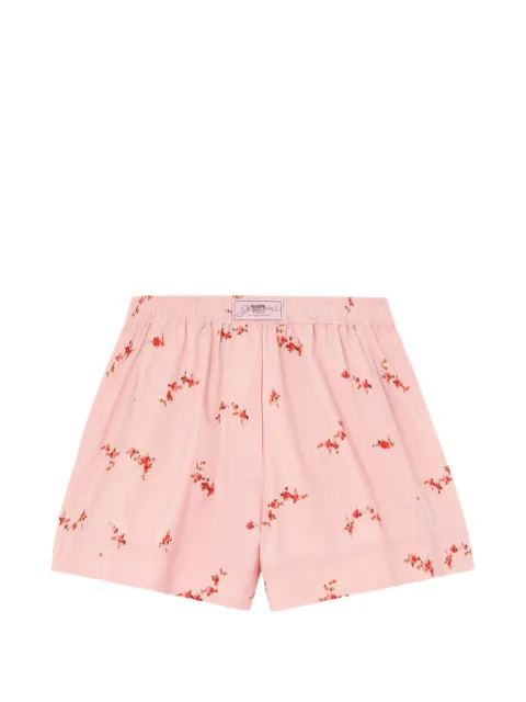 GANNI floral-print cotton shorts Pink A1110112