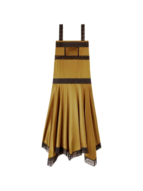 GANNI lace-detail maxi dress Yellow A1030658