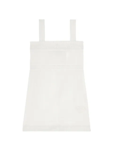 GANNI lace-trim mini dress White A1030554