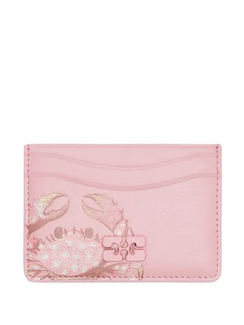 GANNI Bou card holder in pink Pink B3010322