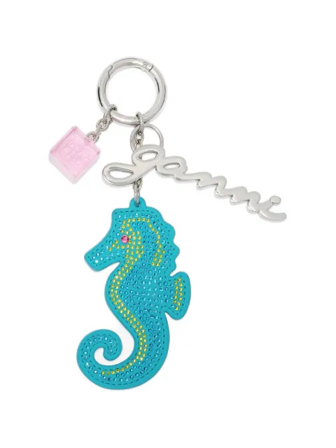 GANNI seahorse-charm keyring Blue B3010349