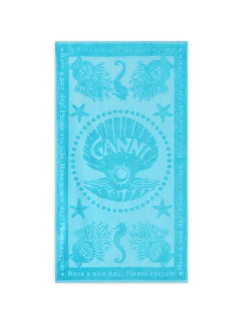 GANNI beach towel in blue Blue B3020235