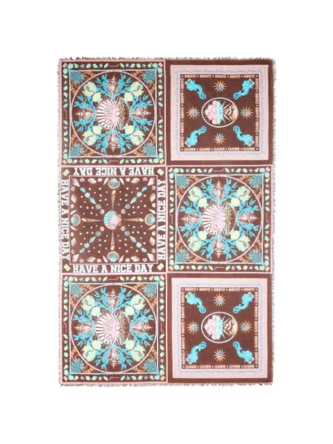 GANNI printed scarf Brown B3020223