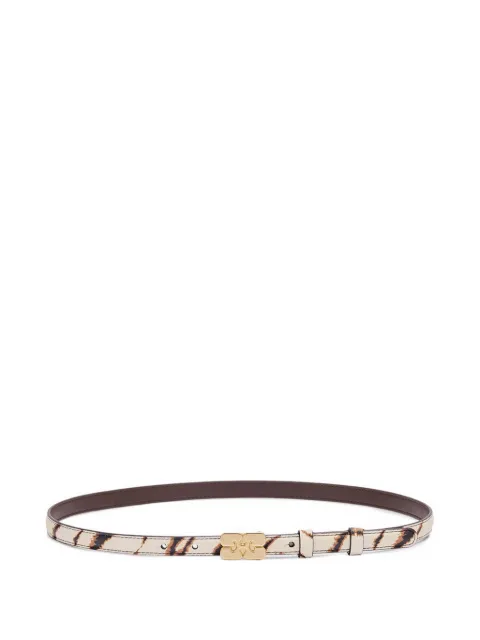 GANNI Kat zebra-print belt Neutrals B3040003
