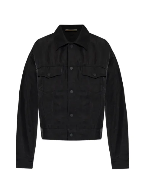 FEAR OF GOD ESSENTIALS logo-patch shirt jacket Black 202SP264031F