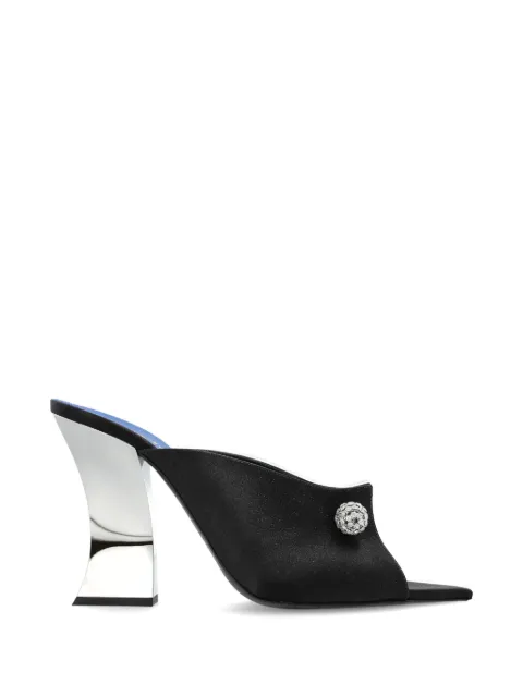 Lanvin crystal-embellished satin mules Black FWSAMS11SATIP26