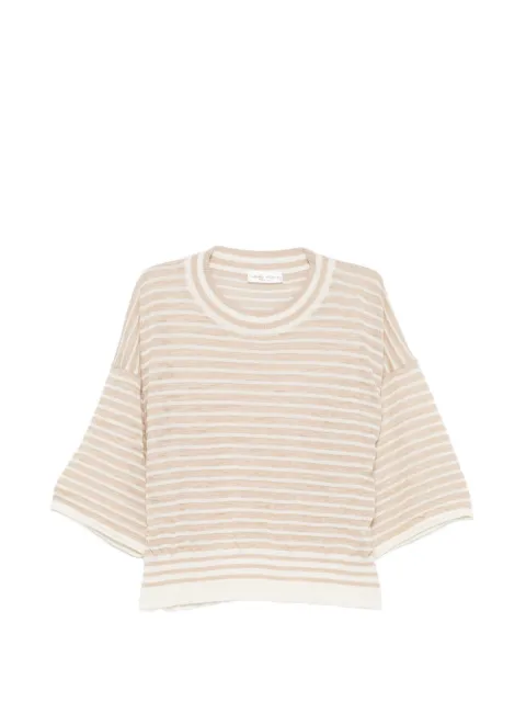 Roberto Collina horizontal-stripe short-sleeve T-shirt Neutrals 261FXA18021