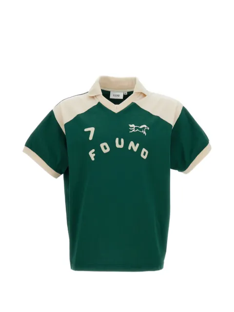 FOUND Goji logo-detail cotton polo shirt Green FOSS26TT04012