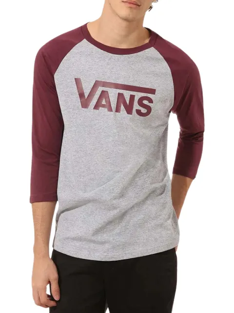 Vans Classic Heather logo-print raglan-sleeve T-shirt Grey VN0002QQTN0