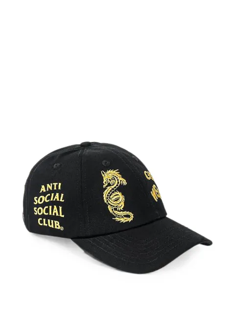 Anti Social Social Club dragon-embroidered baseball cap Black ASSC063