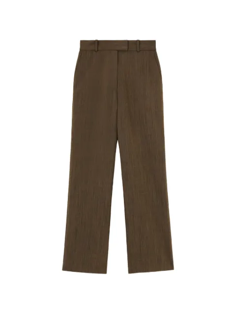 GANNI mélange-effect trousers Brown A1080167