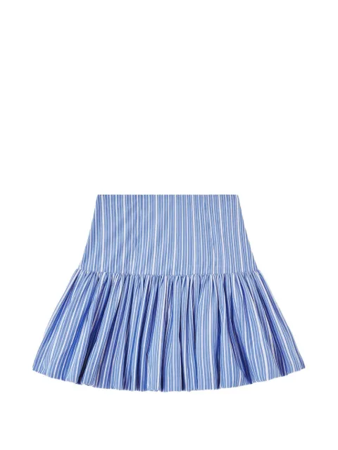 GANNI stripe-pattern ruffled skirt Blue A1090260