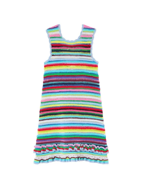 GANNI dress in striped crochet Blue A1030570