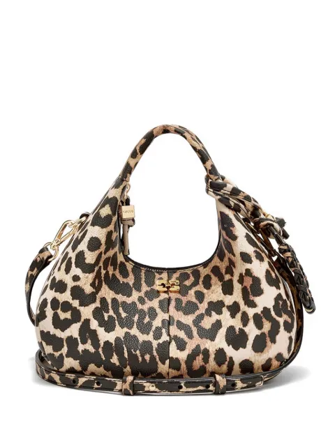 GANNI mini bag in grained leopard Neutrals C1040026