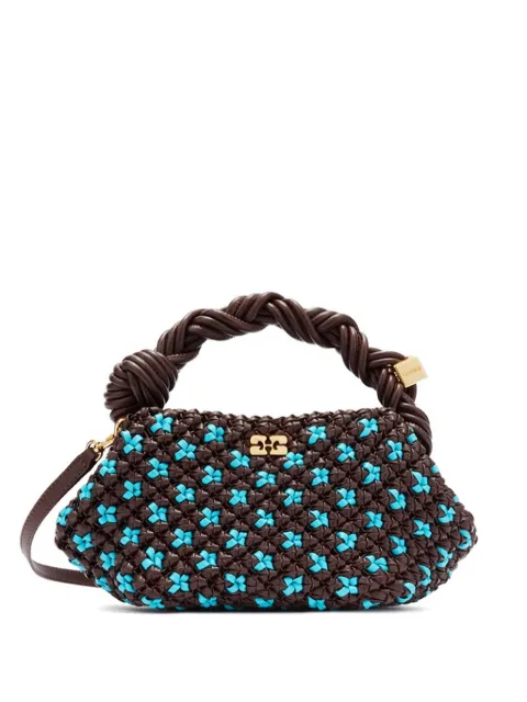 GANNI mini Bou bag in braided brown Brown C2100023