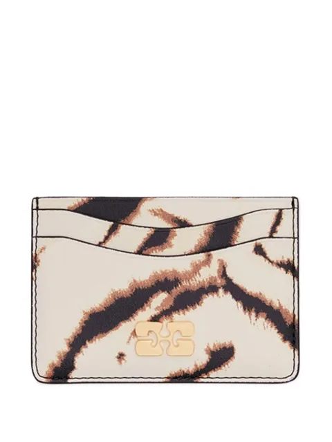 GANNI Bou zebra-print card holder Neutrals B3010320