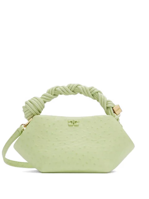 GANNI mini Bou bag in green ostrich Green C2100022