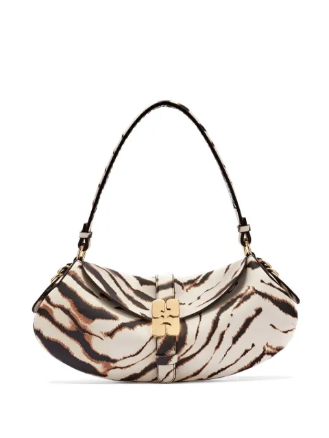 GANNI B-Kat zebra-print shoulder bag Neutrals C2050002