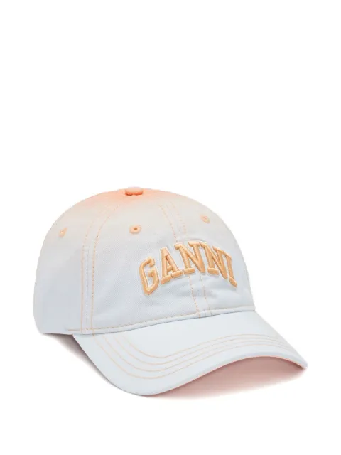 GANNI ombré-effect logo-embroidered baseball cap Blue B3020220