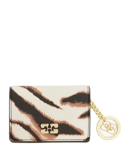 GANNI Bou zebra-print wallet Neutrals B3010316