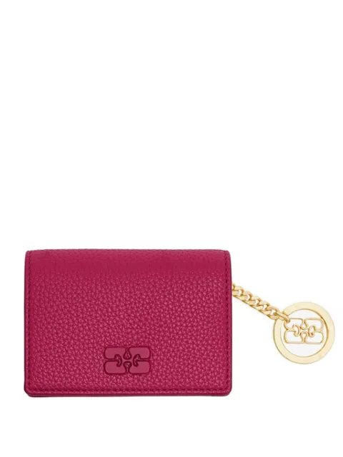 GANNI Bou flap card holder Pink B3010317