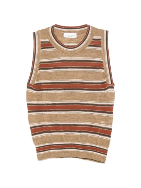 Roberto Collina striped knitted tank top Brown 261FXA07014