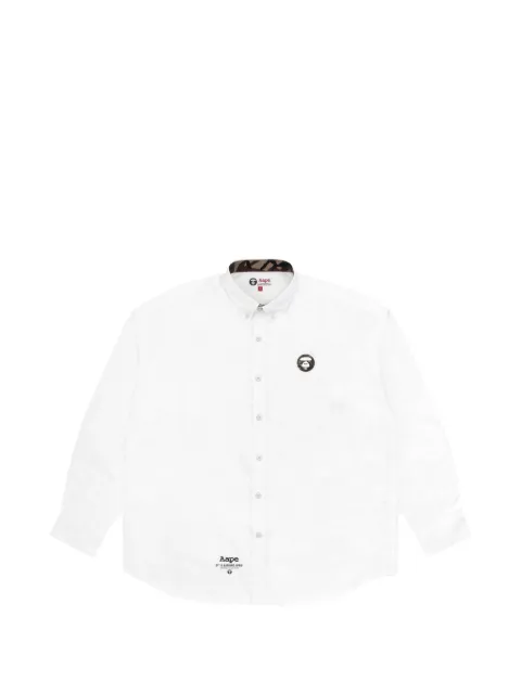 AAPE BY *A BATHING APE® Moonface logo-patch shirt White AAPSTM8358XXF