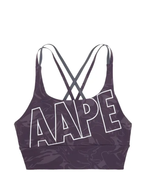 AAPE BY *A BATHING APE® Moonface camo-print sports top Purple AAPUWW5171XAK