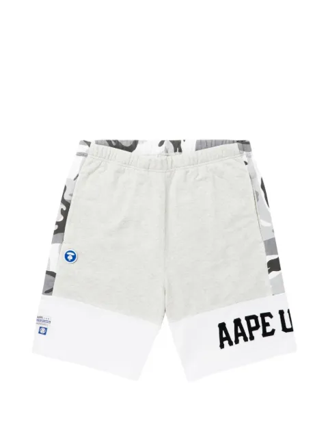 AAPE BY *A BATHING APE® Moonface camo-panelled shorts Grey AAPSPM6987XAK