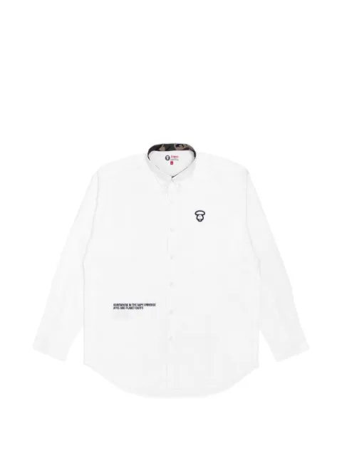 AAPE BY *A BATHING APE® logo-patch button-down shirt White AAPSTM8369XXG