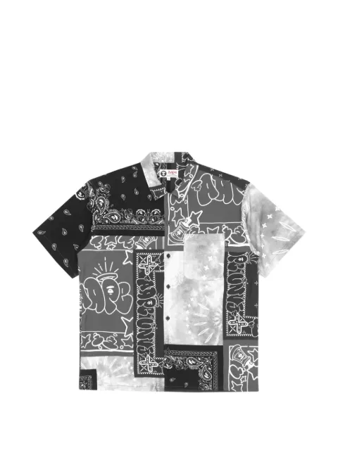 AAPE BY *A BATHING APE® Moonface bandana-print shirt Black AAPSRW8409XXI